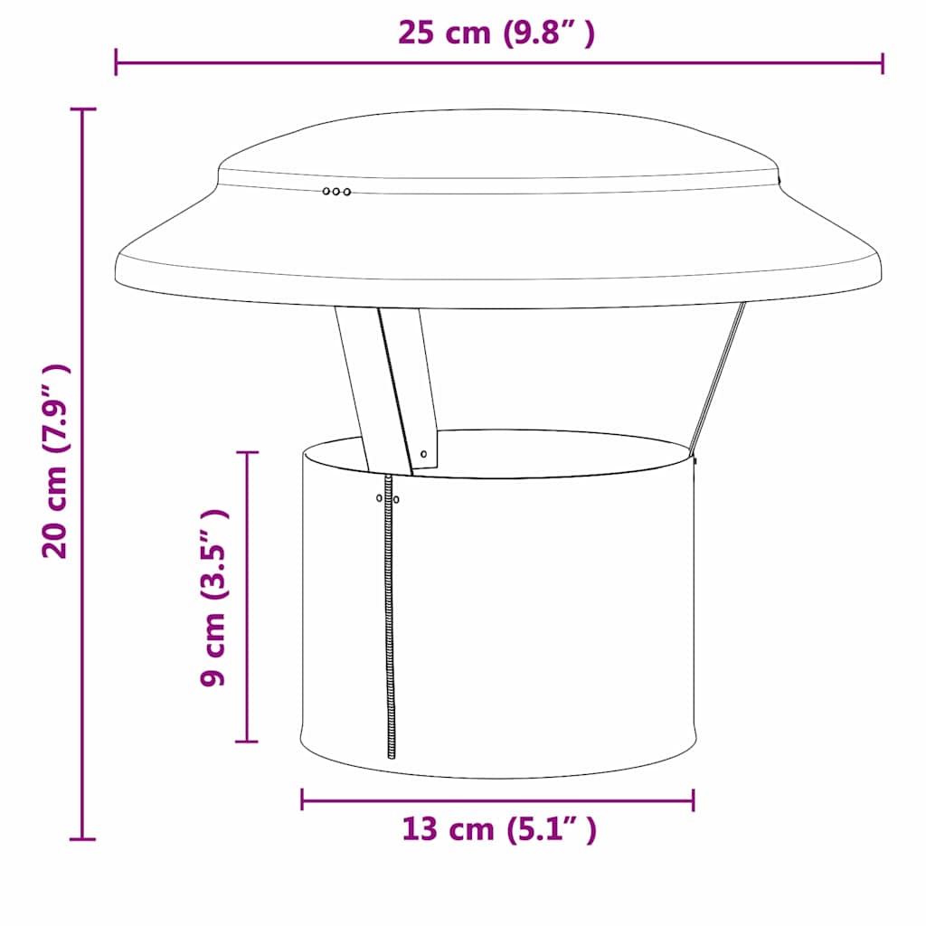Regenbescherming voor Schoorsteen Zilver 25 x 25 x 20 cm is nu te koop bij PeponiXL, paradijselijk wonen!