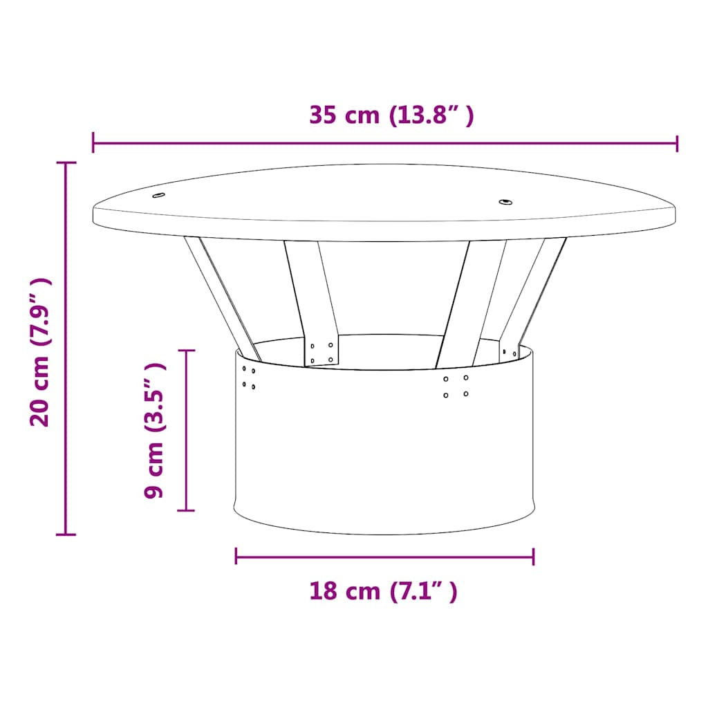 Regenbescherming voor Schoorsteen Zilver 35 x 35 x 20 cm is nu te koop bij PeponiXL, paradijselijk wonen!