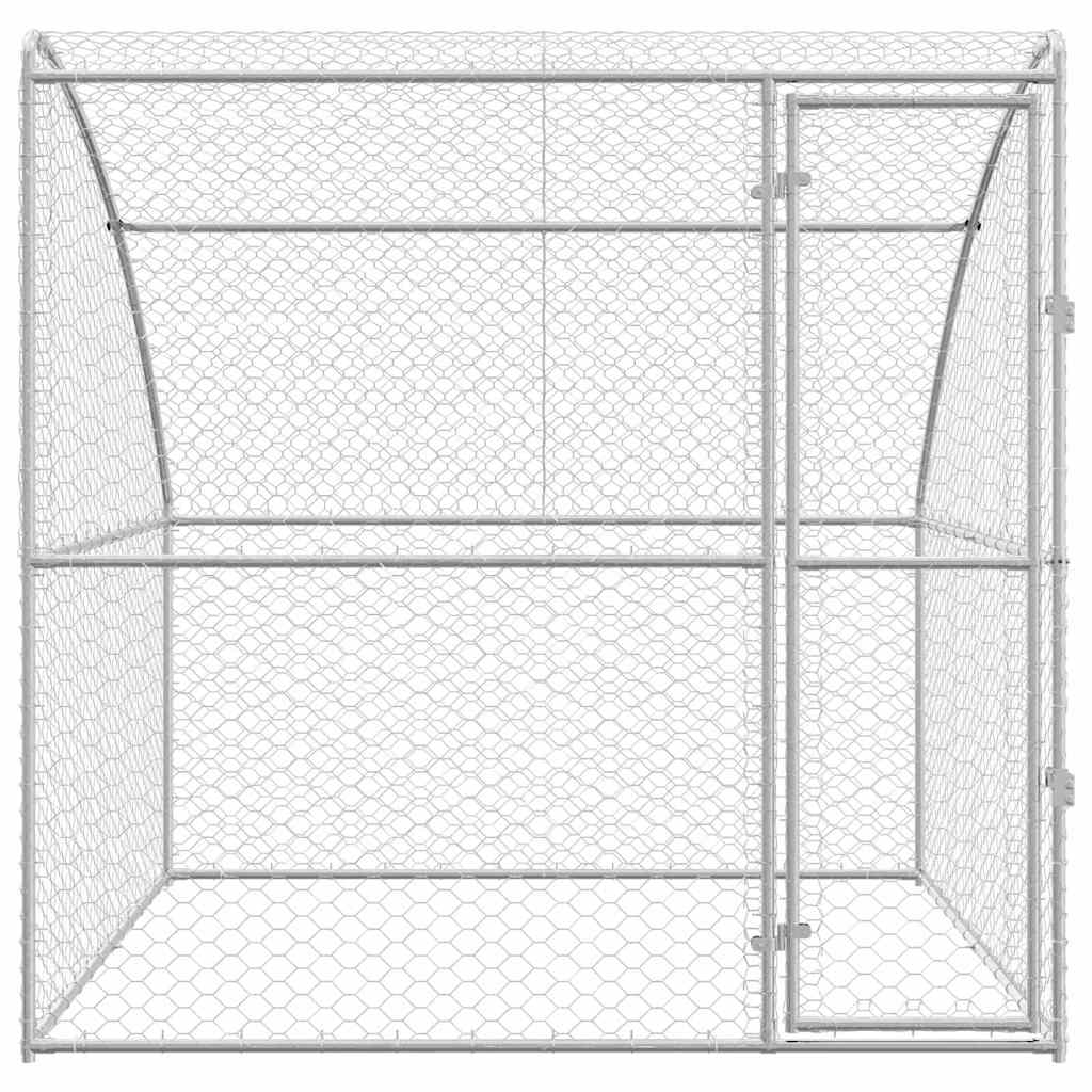 Hondenhok met opslag Zilver 2 x 2 x 2 m Gegalvaniseerd staal is nu te koop bij PeponiXL, paradijselijk wonen!
