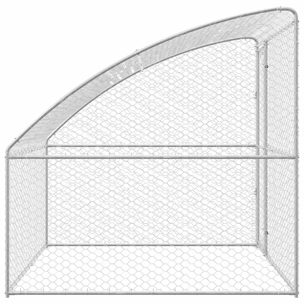 Hondenhok met opslag Zilver 2 x 2 x 2 m Gegalvaniseerd staal is nu te koop bij PeponiXL, paradijselijk wonen!