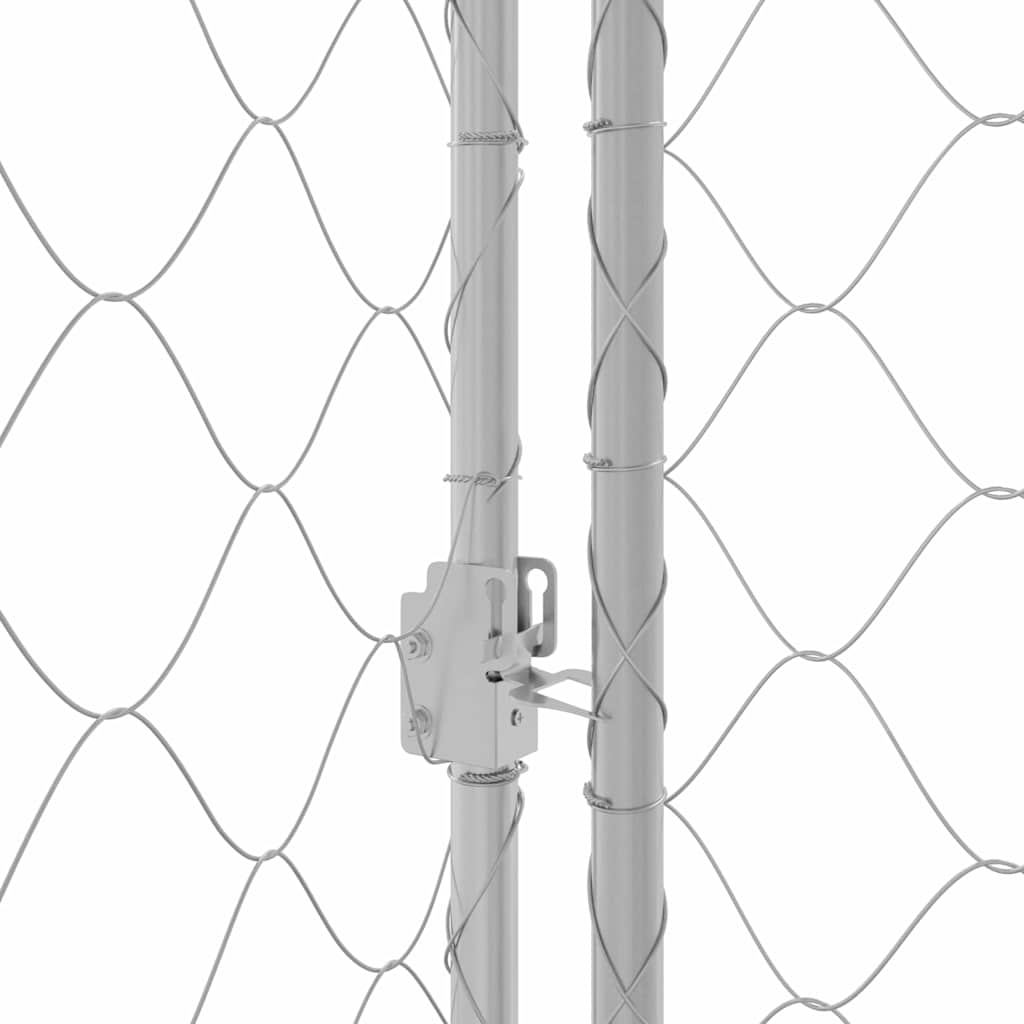 Hondenbench Zilver 200 x 200 x 200 cm Gegalvaniseerd staal is nu te koop bij PeponiXL, paradijselijk wonen!