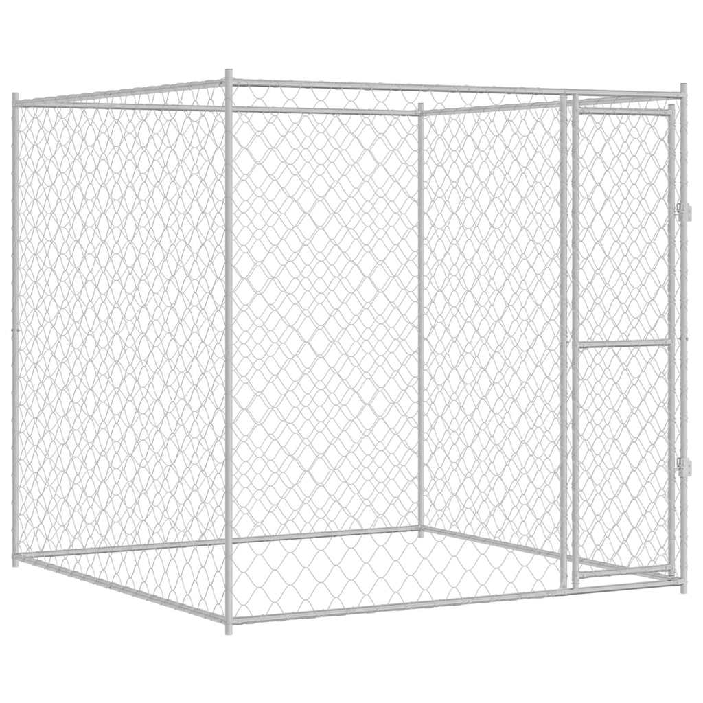 Hondenbench Zilver 200 x 200 x 200 cm Gegalvaniseerd staal is nu te koop bij PeponiXL, paradijselijk wonen!