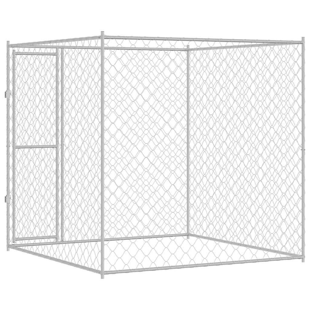 Hondenbench Zilver 200 x 200 x 200 cm Gegalvaniseerd staal is nu te koop bij PeponiXL, paradijselijk wonen!