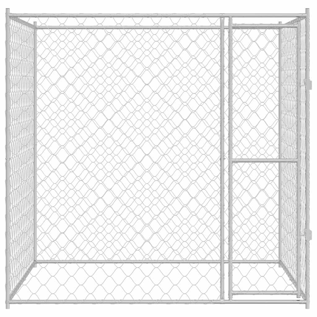 Hondenbench Zilver 200 x 200 x 200 cm Gegalvaniseerd staal is nu te koop bij PeponiXL, paradijselijk wonen!