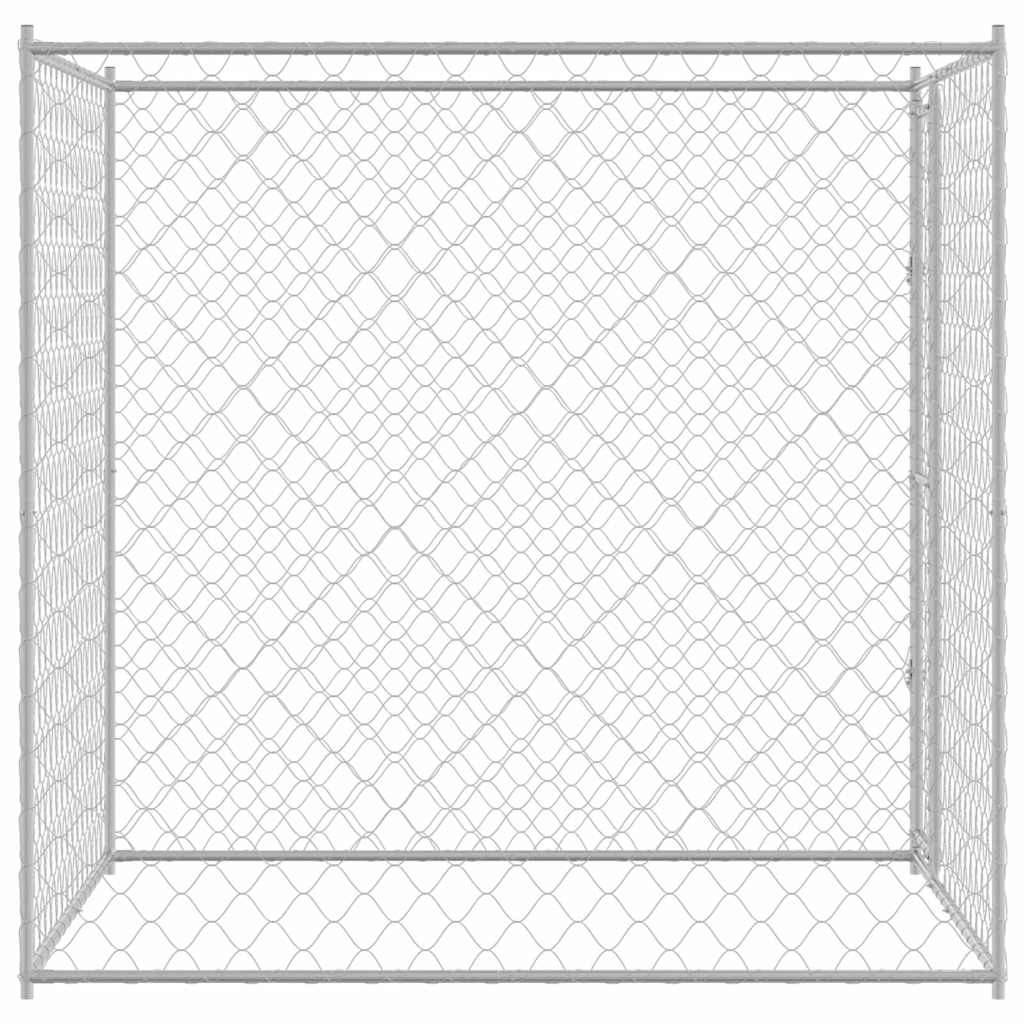 Hondenbench Zilver 200 x 200 x 200 cm Gegalvaniseerd staal is nu te koop bij PeponiXL, paradijselijk wonen!