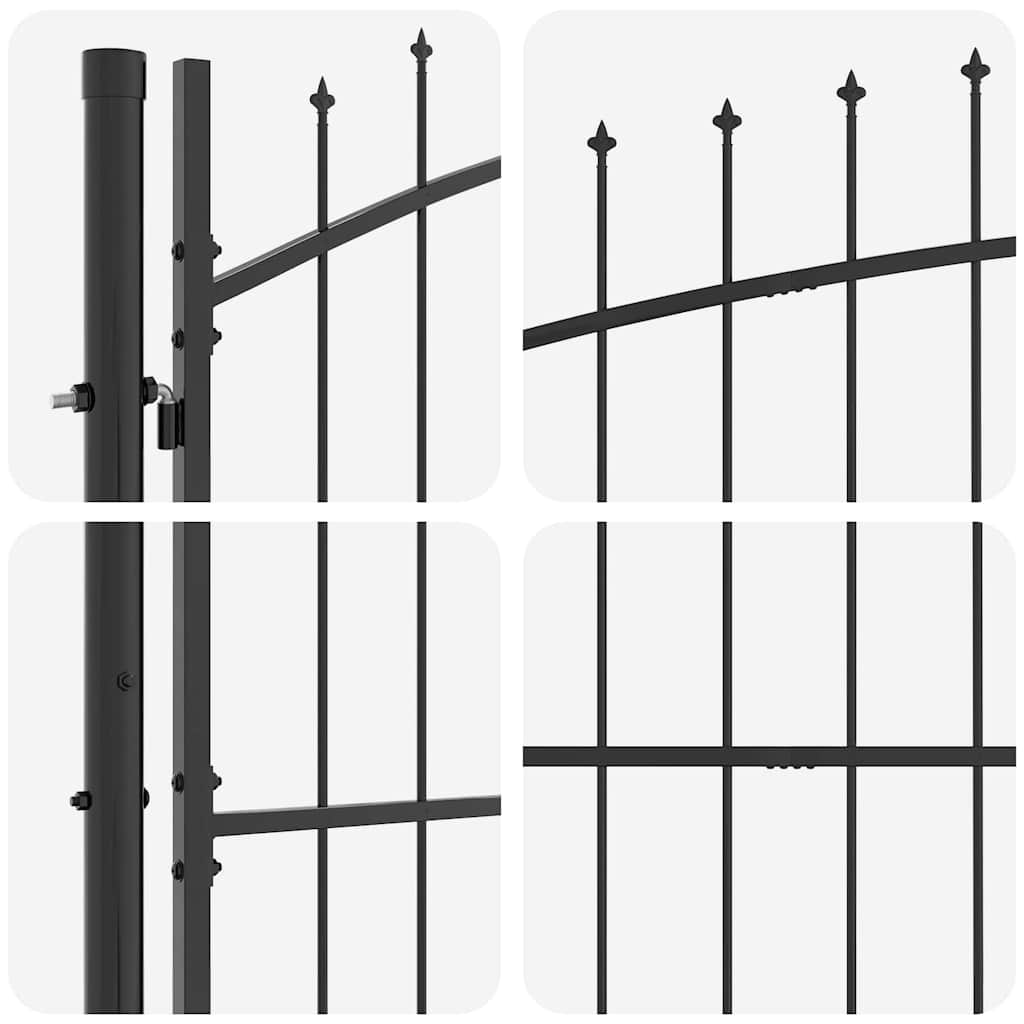 Dubbele Poort met slot Grijs 299,5 x 174,5 cm Staal is nu te koop bij PeponiXL, paradijselijk wonen!