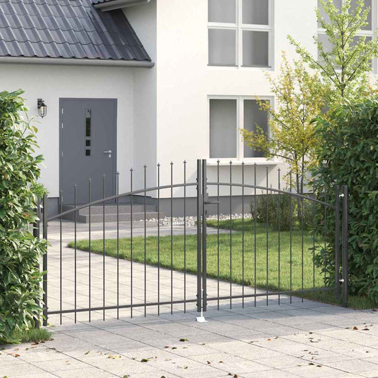 Dubbele Poort met slot Woerden Grijs 299,5 x 174,5 cm Staal is nu te koop bij PeponiXL, paradijselijk wonen!