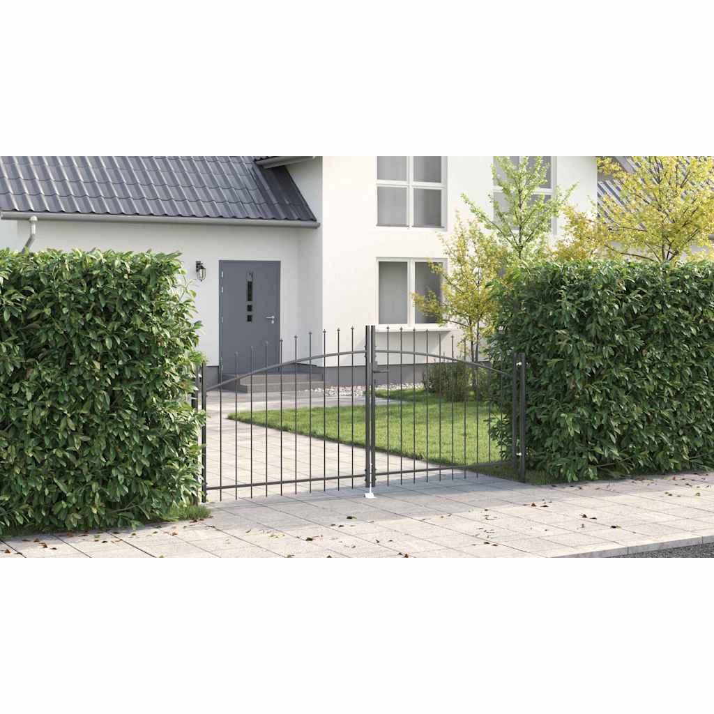 Dubbele Poort met slot Woerden Grijs 299,5 x 199,5 cm Staal is nu te koop bij PeponiXL, paradijselijk wonen!