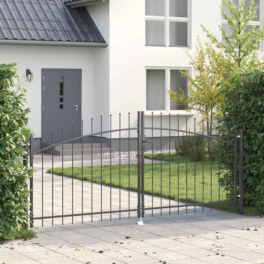 Dubbele Poort met slot Woerden Grijs 299,5 x 199,5 cm Staal is nu te koop bij PeponiXL, paradijselijk wonen!