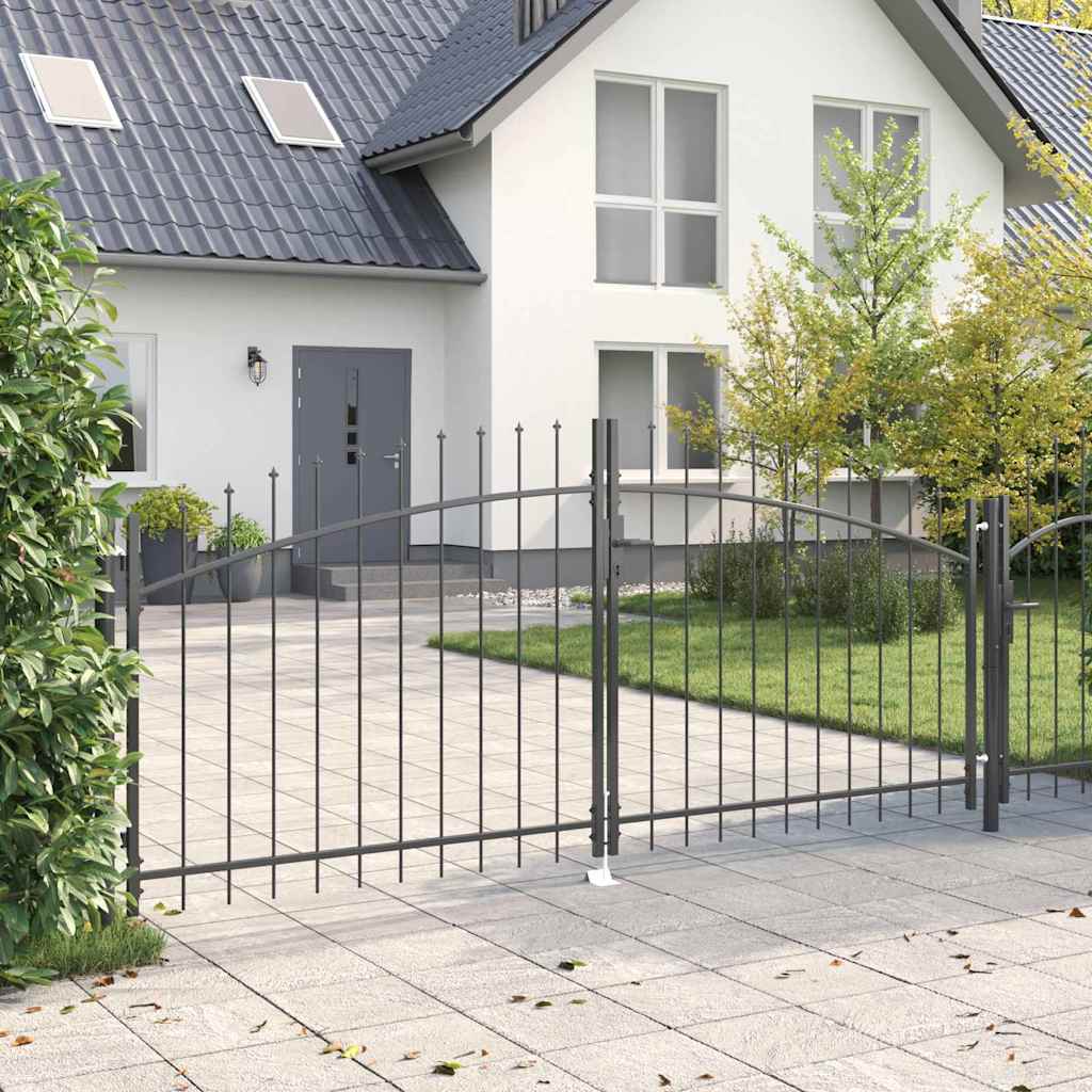 Dubbele Poort met slot Woerden Grijs 299,5 x 199,5 cm Staal is nu te koop bij PeponiXL, paradijselijk wonen!