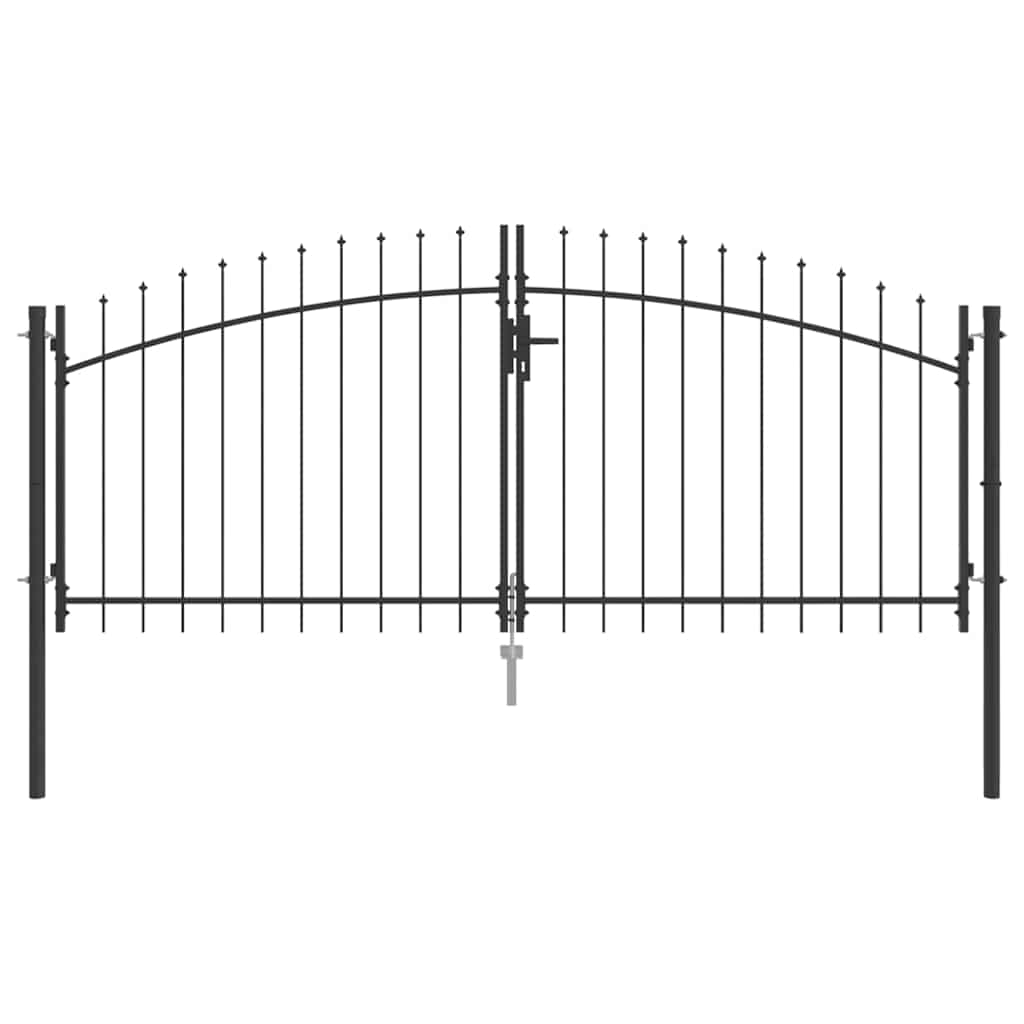 Dubbele Poort met slot Woerden Grijs 299,5 x 199,5 cm Staal is nu te koop bij PeponiXL, paradijselijk wonen!