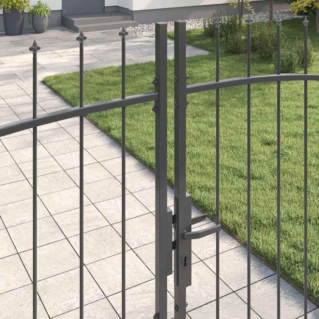 Dubbele Poort met slot Woerden Grijs 299,5 x 224,5 cm Staal is nu te koop bij PeponiXL, paradijselijk wonen!