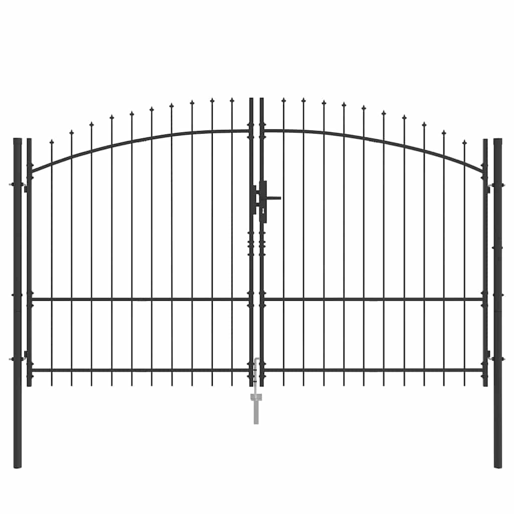 Dubbele Poort met slot Woerden Grijs 299,5 x 224,5 cm Staal is nu te koop bij PeponiXL, paradijselijk wonen!