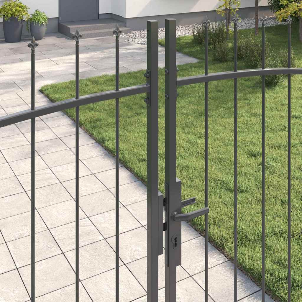 Dubbele Poort met slot Woerden Grijs 299,5 x 249,5 cm Staal is nu te koop bij PeponiXL, paradijselijk wonen!
