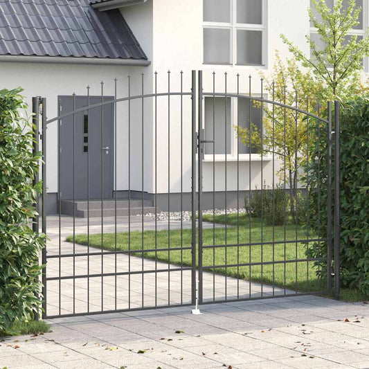 Dubbele Poort met slot Woerden Grijs 299,5 x 249,5 cm Staal is nu te koop bij PeponiXL, paradijselijk wonen!