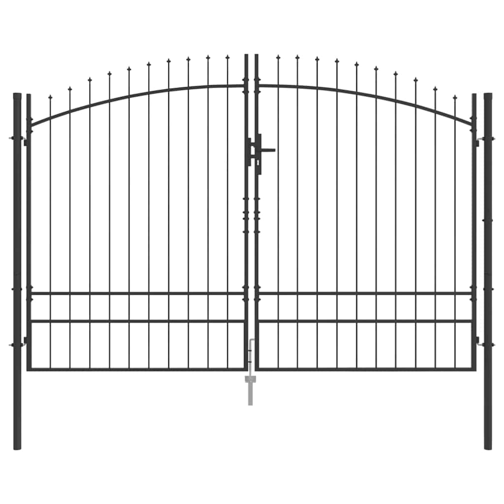 Dubbele Poort met slot Woerden Grijs 299,5 x 249,5 cm Staal is nu te koop bij PeponiXL, paradijselijk wonen!