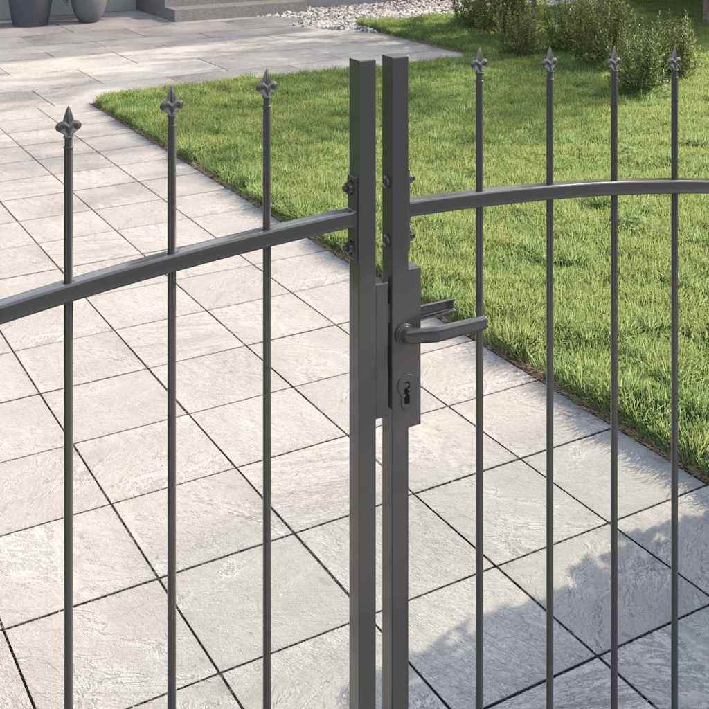 Dubbele Poort met slot Woerden Grijs 400 x 199.5 cm Staal is nu te koop bij PeponiXL, paradijselijk wonen!