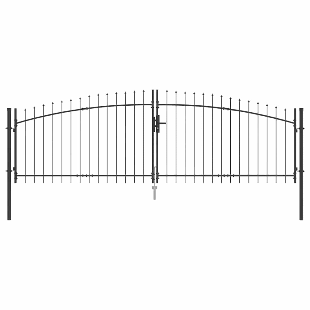 Dubbele Poort met slot Woerden Grijs 400 x 199.5 cm Staal is nu te koop bij PeponiXL, paradijselijk wonen!