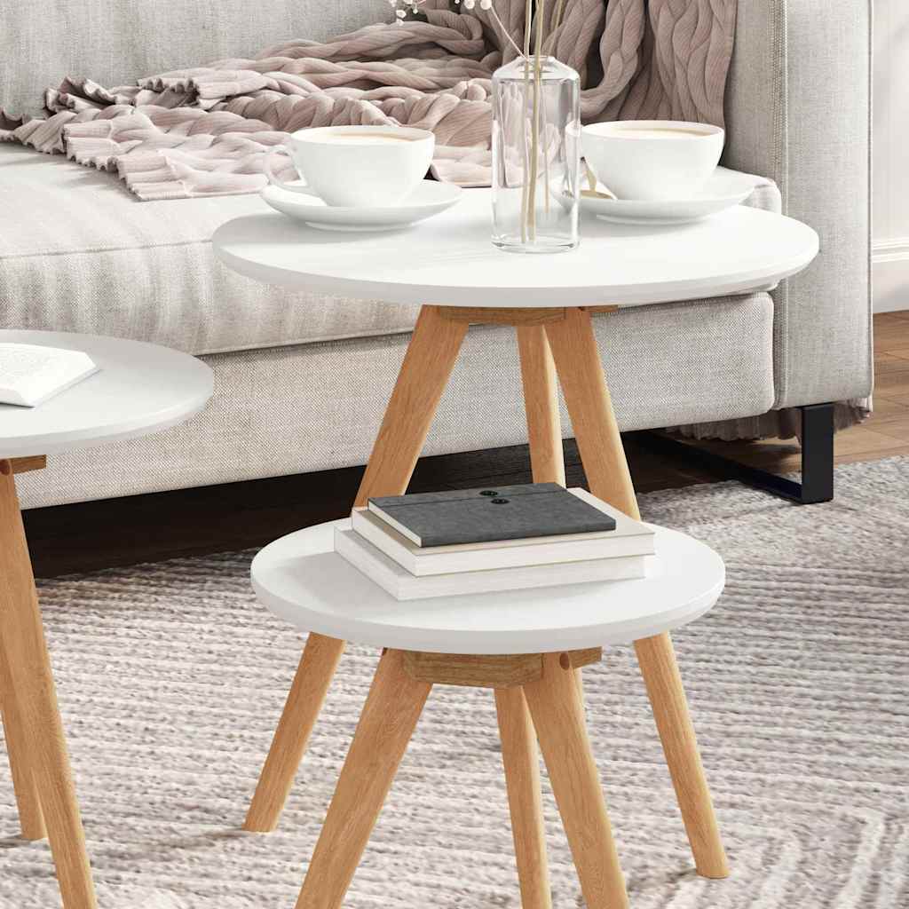 Salontafel 3 pcs Bruin Massief Notenhout is nu te koop bij PeponiXL, paradijselijk wonen!