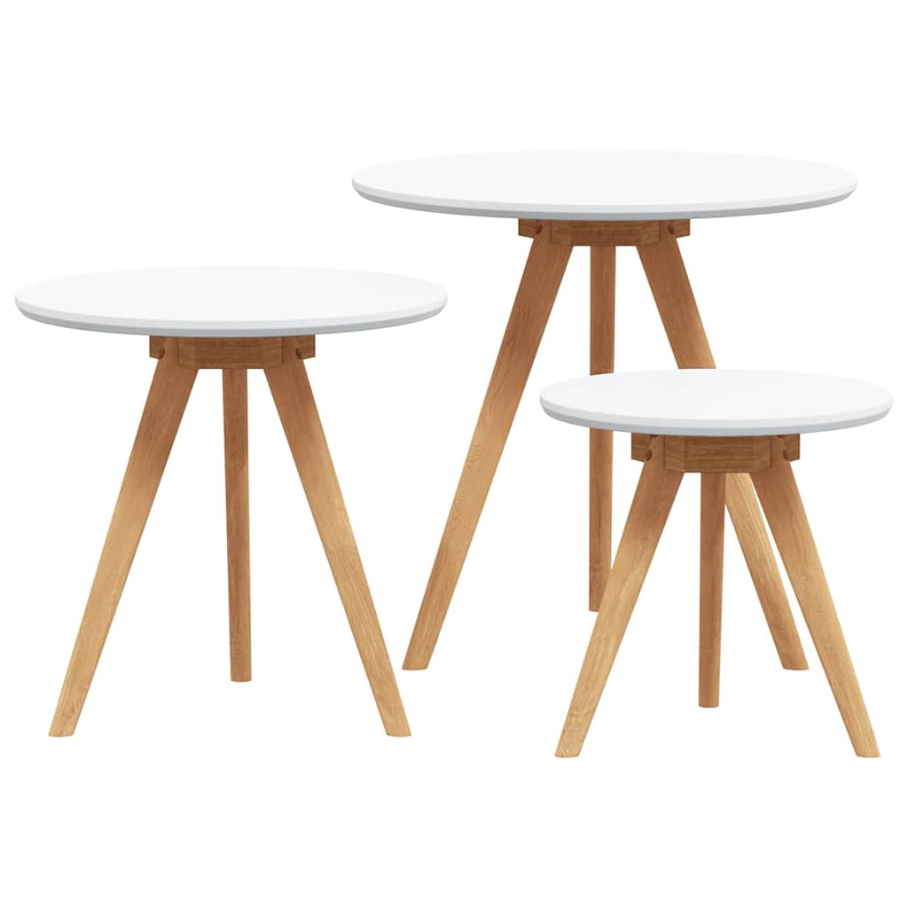 Salontafel 3 pcs Bruin Massief Notenhout is nu te koop bij PeponiXL, paradijselijk wonen!