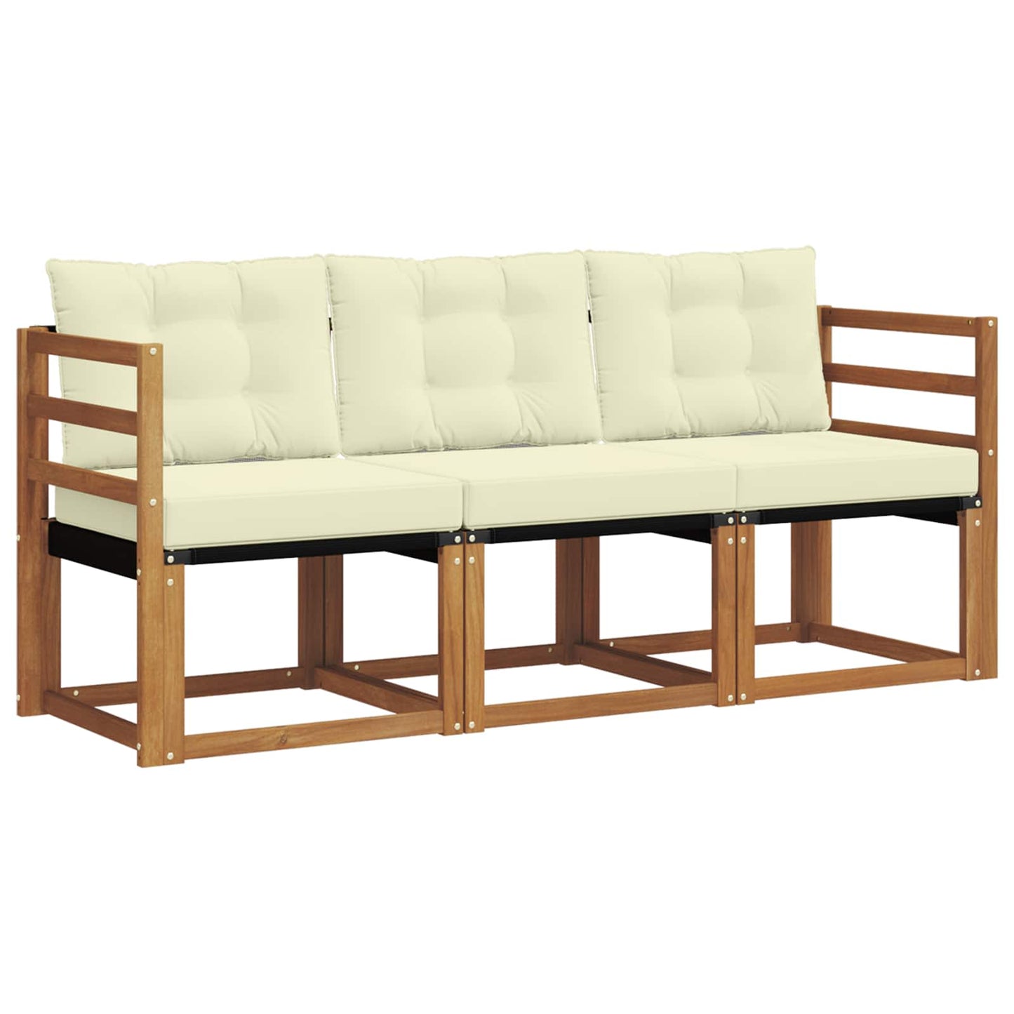 Buiten bankenset met kussen 3 pcs Natuurlijk en Crème is nu te koop bij PeponiXL, paradijselijk wonen!