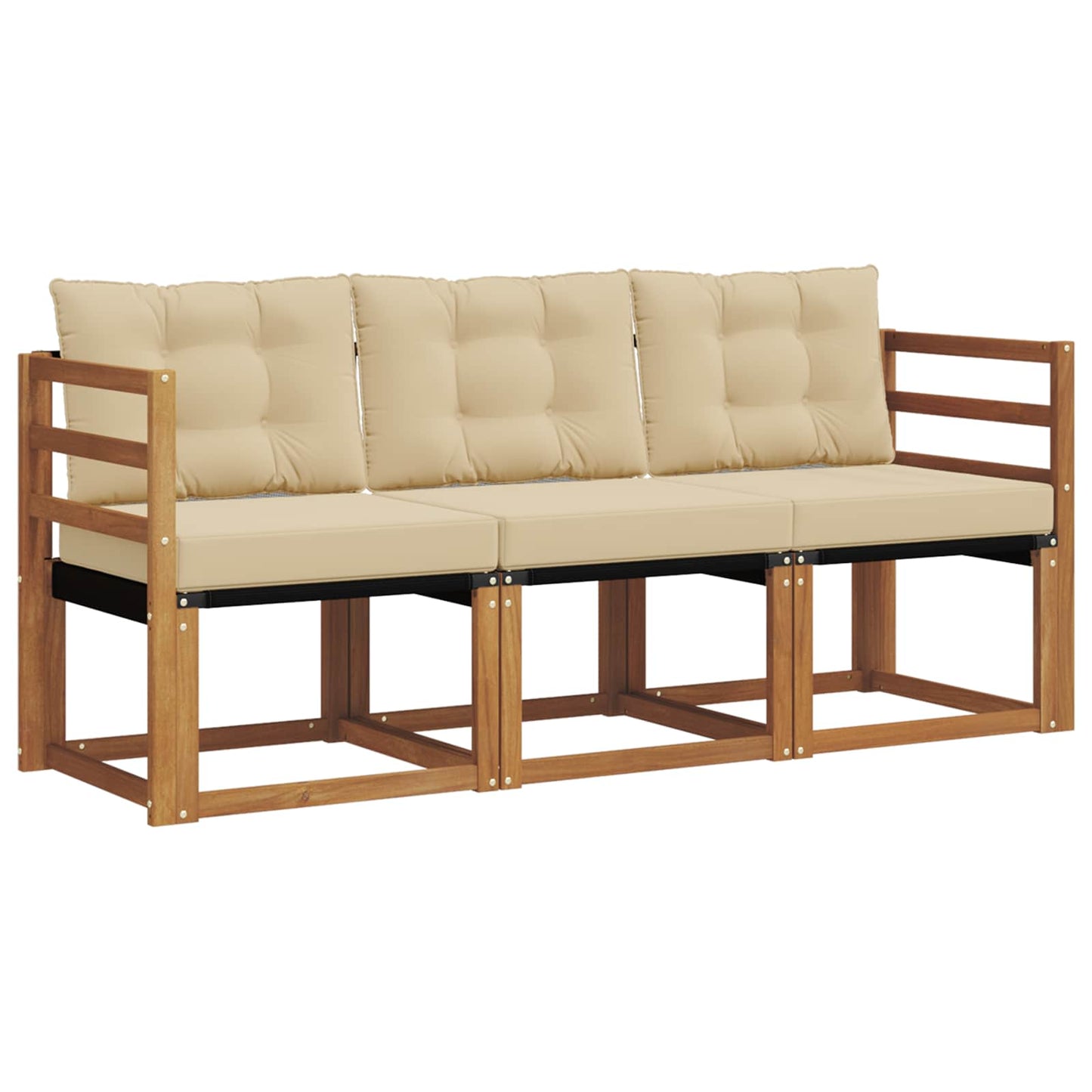 Buiten bankenset met kussen 3 pcs Natuurlijk en Beige is nu te koop bij PeponiXL, paradijselijk wonen!