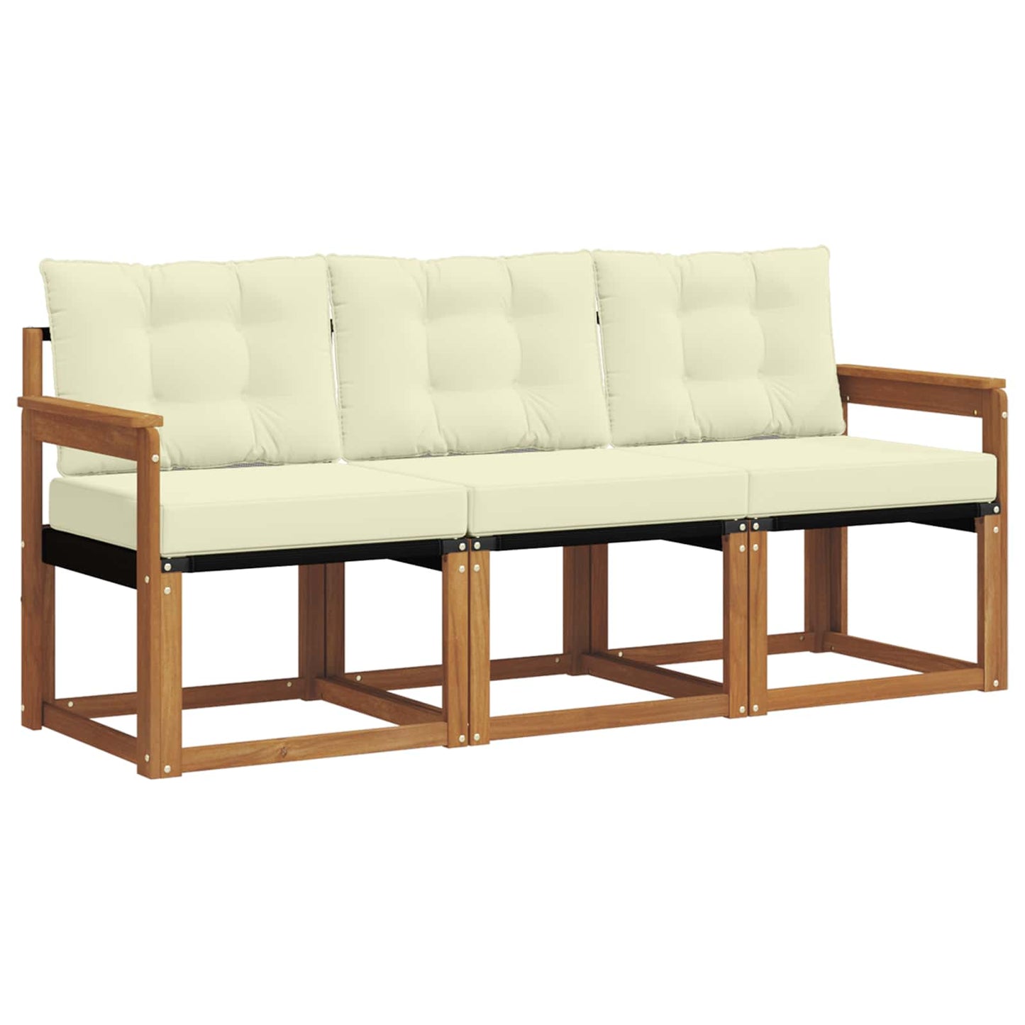 Buiten bankenset met kussen 3 pcs Natuurlijk en Crème is nu te koop bij PeponiXL, paradijselijk wonen!