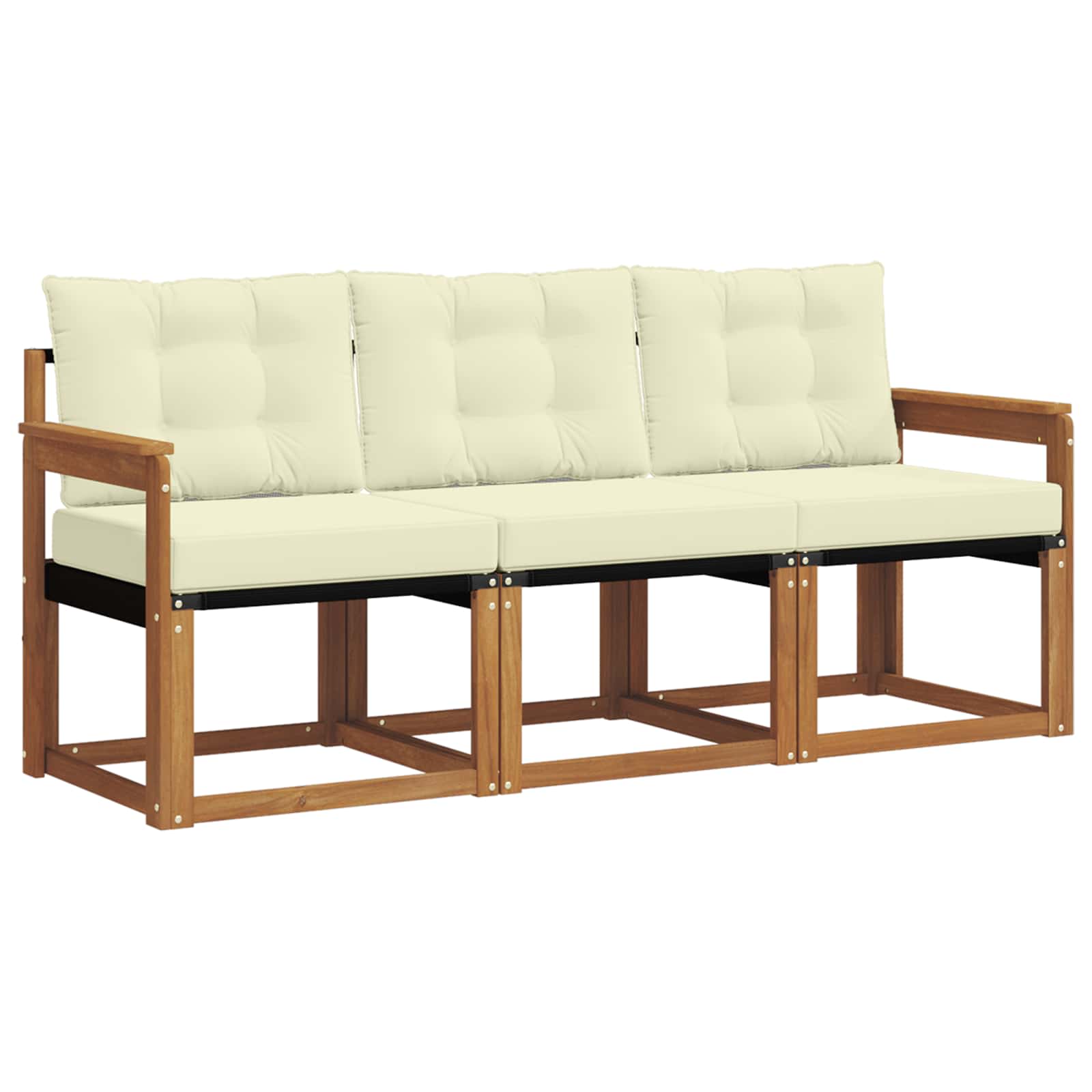 Buiten bankenset met kussen 3 pcs Natuurlijk en Crème is nu te koop bij PeponiXL, paradijselijk wonen!