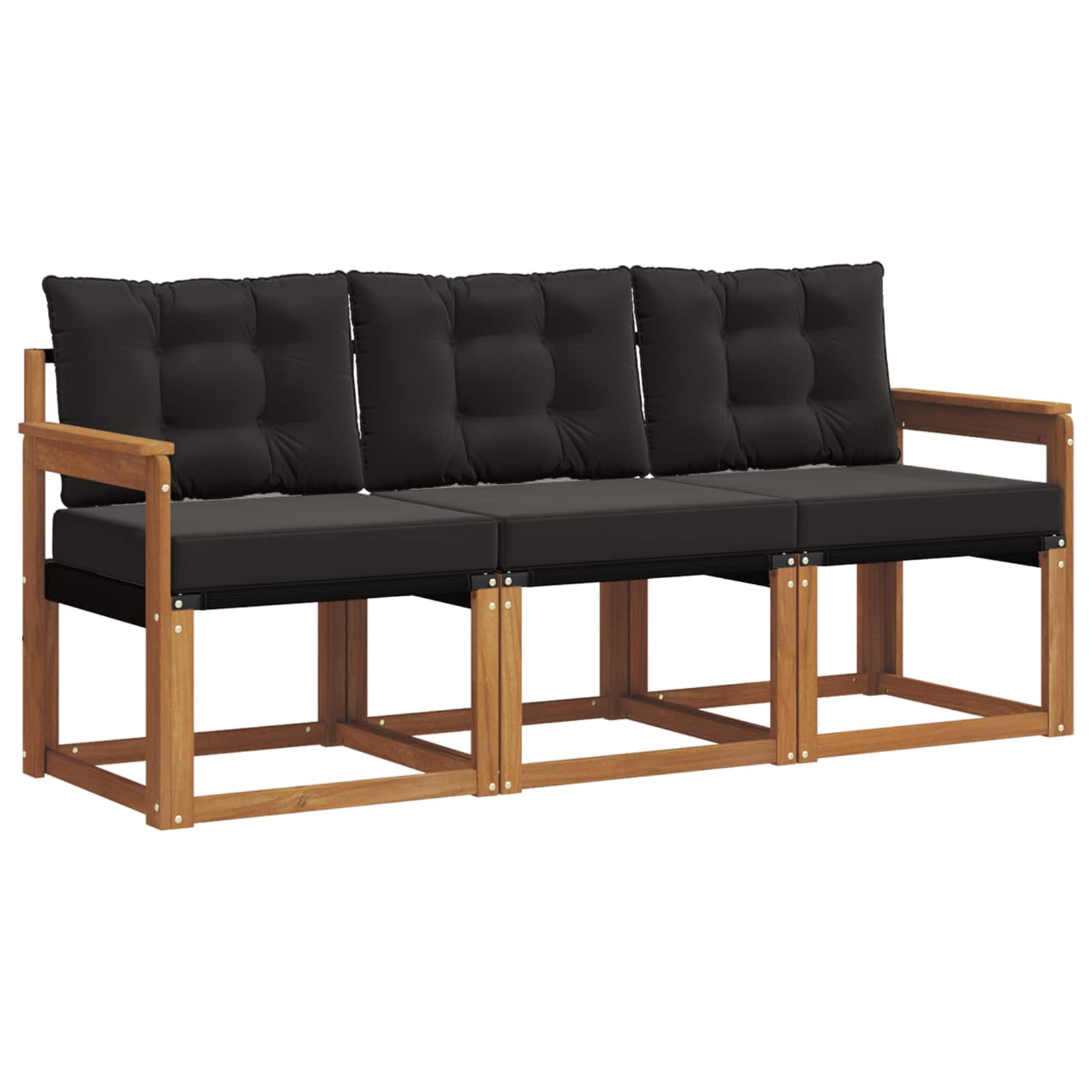 Buiten bankenset met kussen 3 pcs Natuurlijk en Zwart is nu te koop bij PeponiXL, paradijselijk wonen!