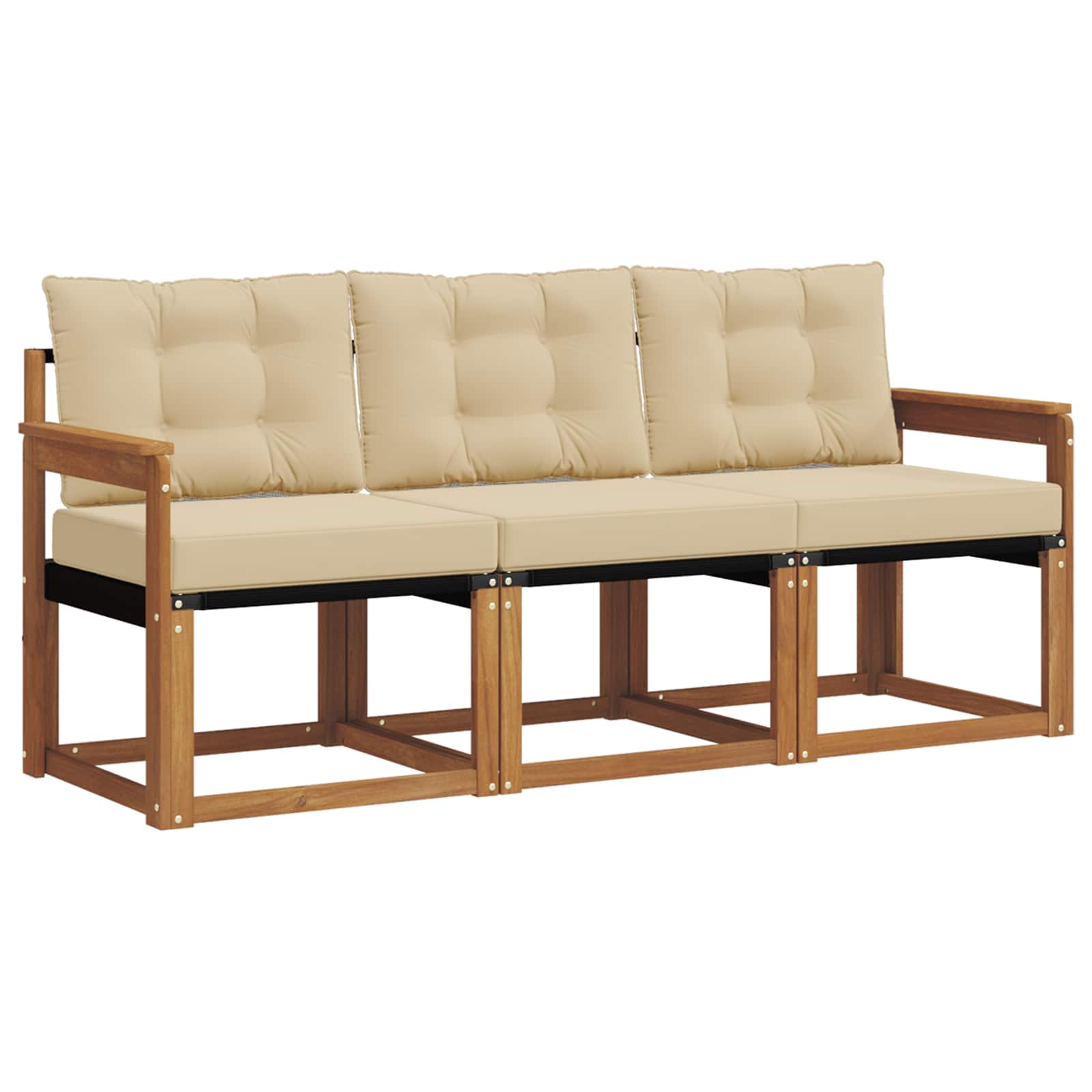 Buiten bankenset met kussen 3 pcs Natuurlijk en Beige is nu te koop bij PeponiXL, paradijselijk wonen!
