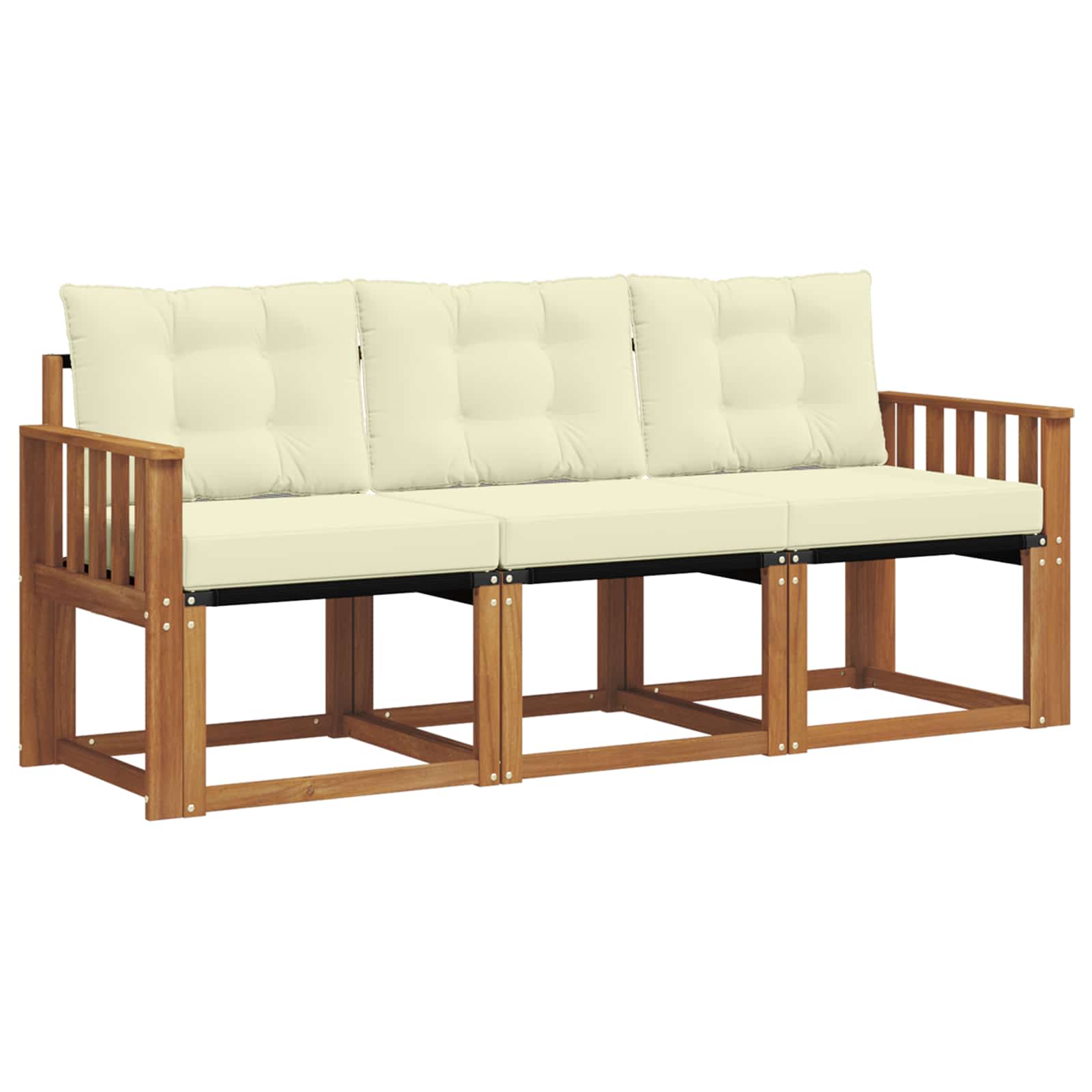 Buiten bankenset met kussen 3 pcs Natuurlijk en Crème is nu te koop bij PeponiXL, paradijselijk wonen!