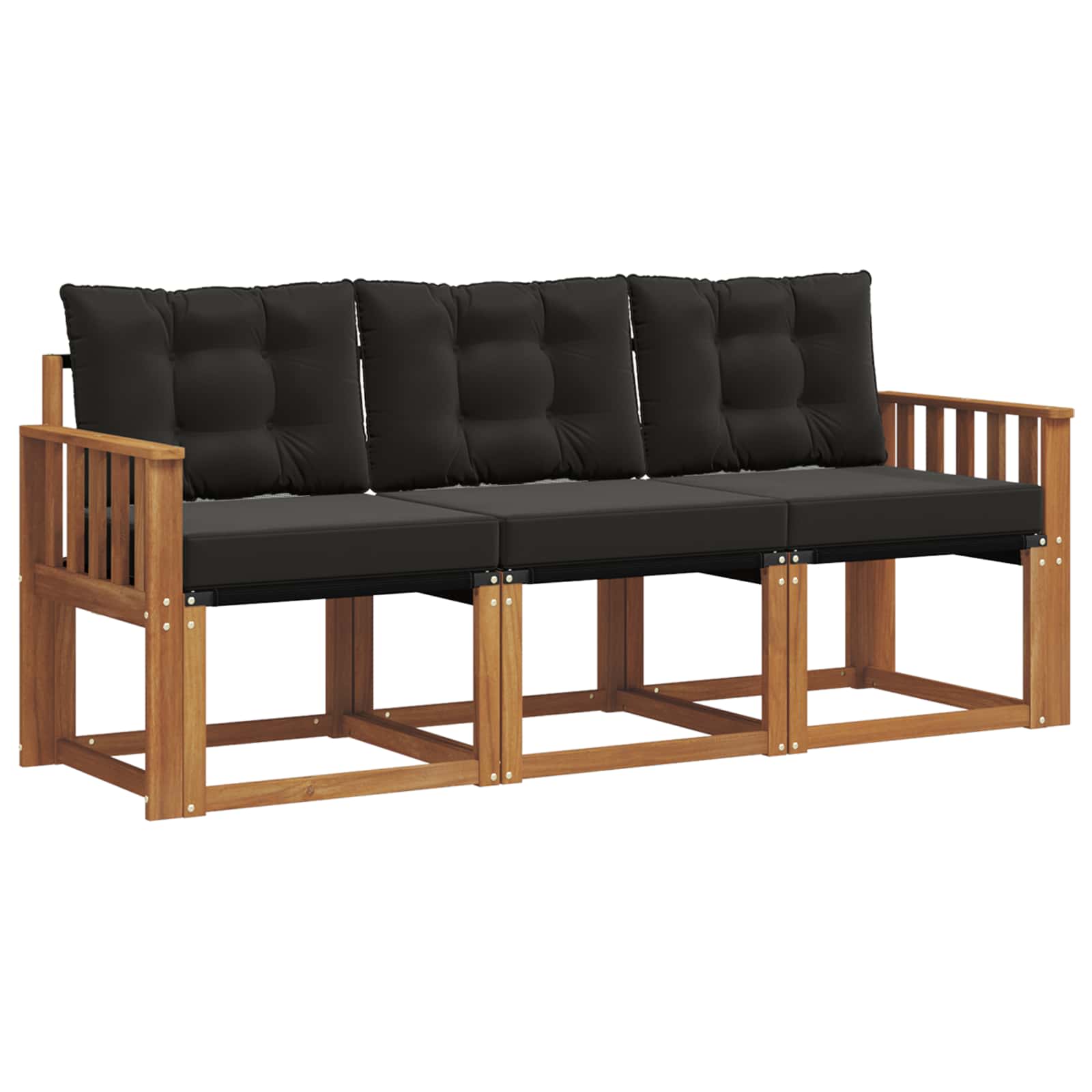 Buiten bankenset met kussen 3 pcs Natuurlijk en Zwart is nu te koop bij PeponiXL, paradijselijk wonen!