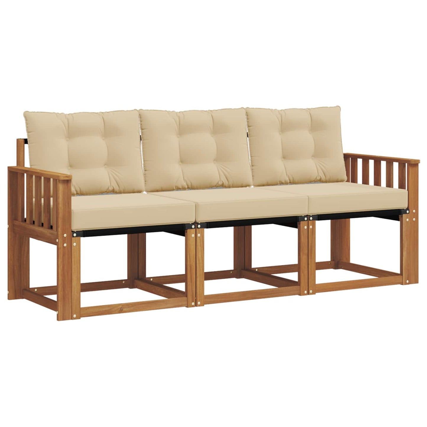 Buiten bankenset met kussen 3 pcs Natuurlijk en Beige is nu te koop bij PeponiXL, paradijselijk wonen!
