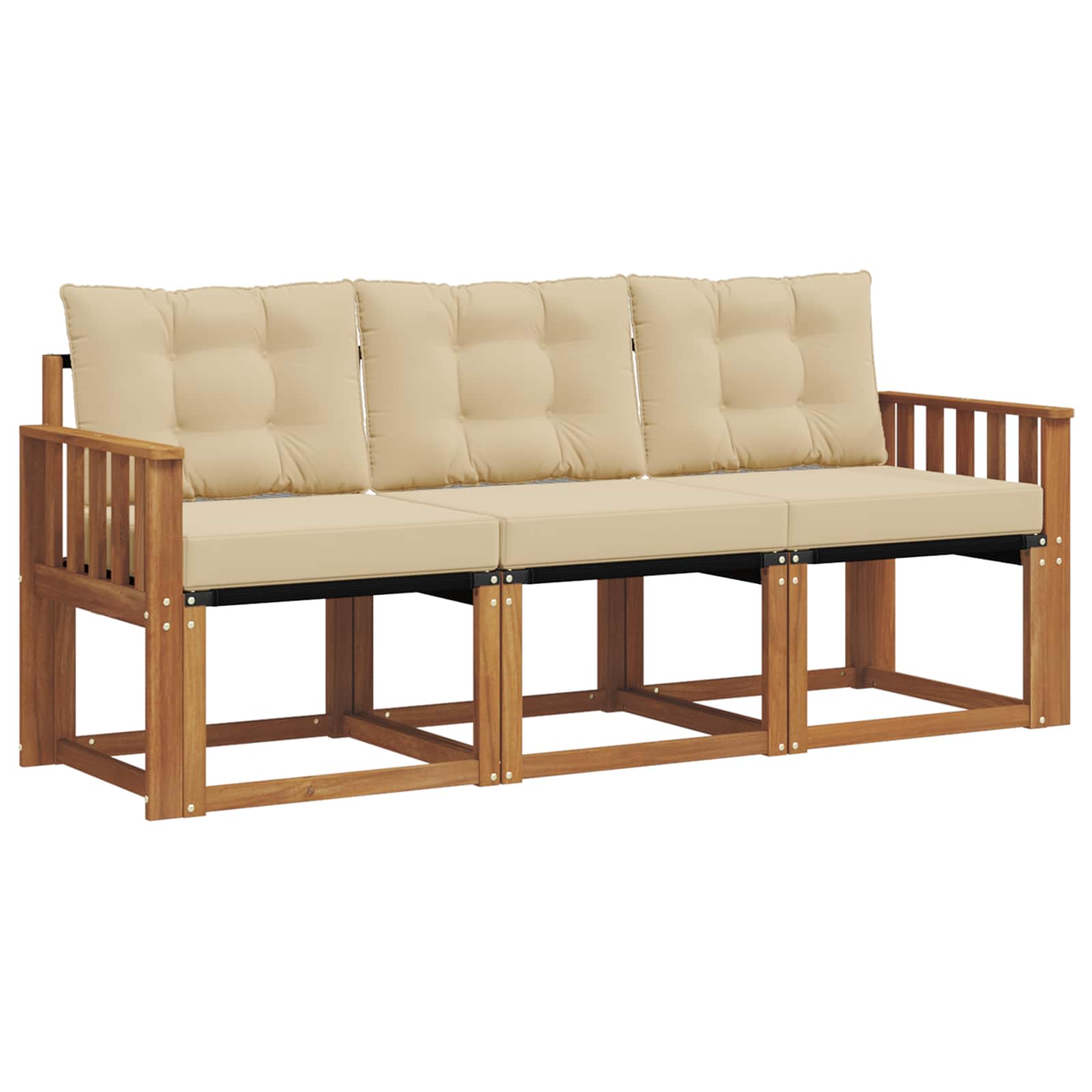 Buiten bankenset met kussen 3 pcs Natuurlijk en Beige is nu te koop bij PeponiXL, paradijselijk wonen!