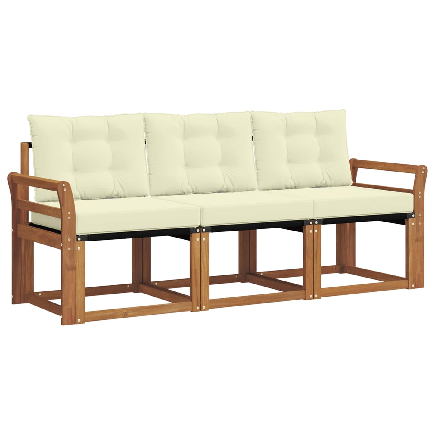 Buiten bankenset met kussen 3 pcs Natuurlijk en Crème is nu te koop bij PeponiXL, paradijselijk wonen!