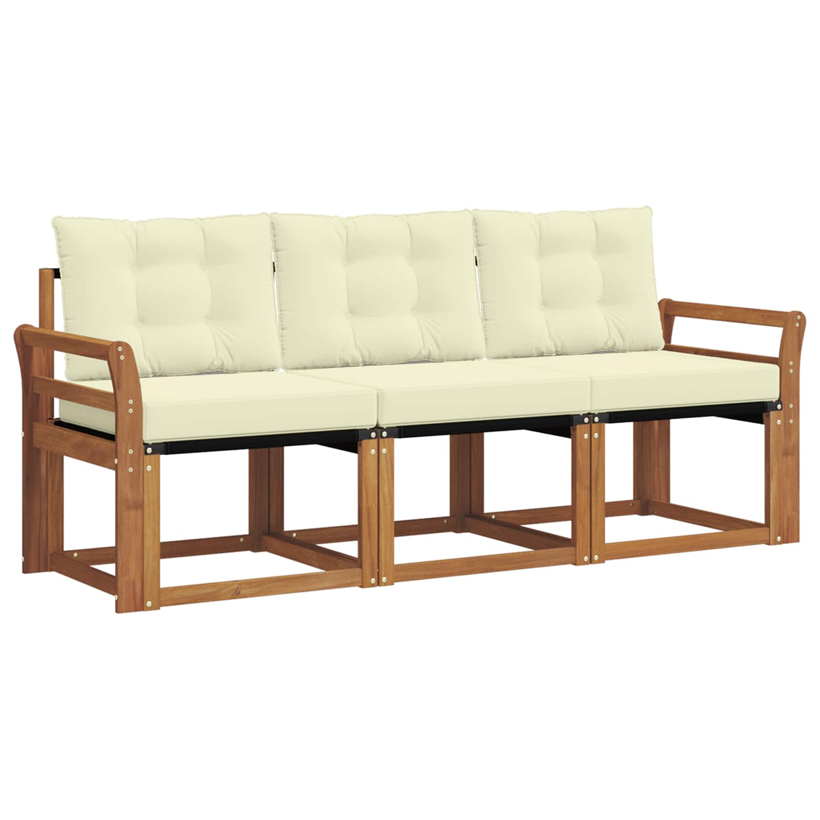 Buiten bankenset met kussen 3 pcs Natuurlijk en Crème is nu te koop bij PeponiXL, paradijselijk wonen!