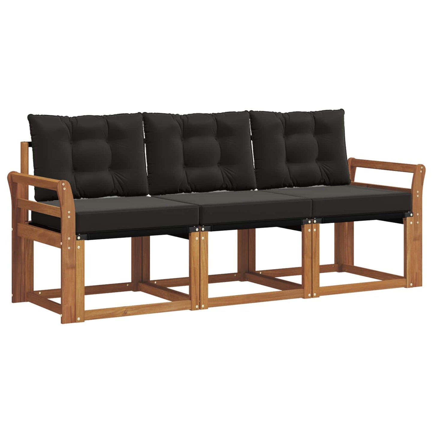 Buiten bankenset met kussen 3 pcs Natuurlijk en Zwart is nu te koop bij PeponiXL, paradijselijk wonen!