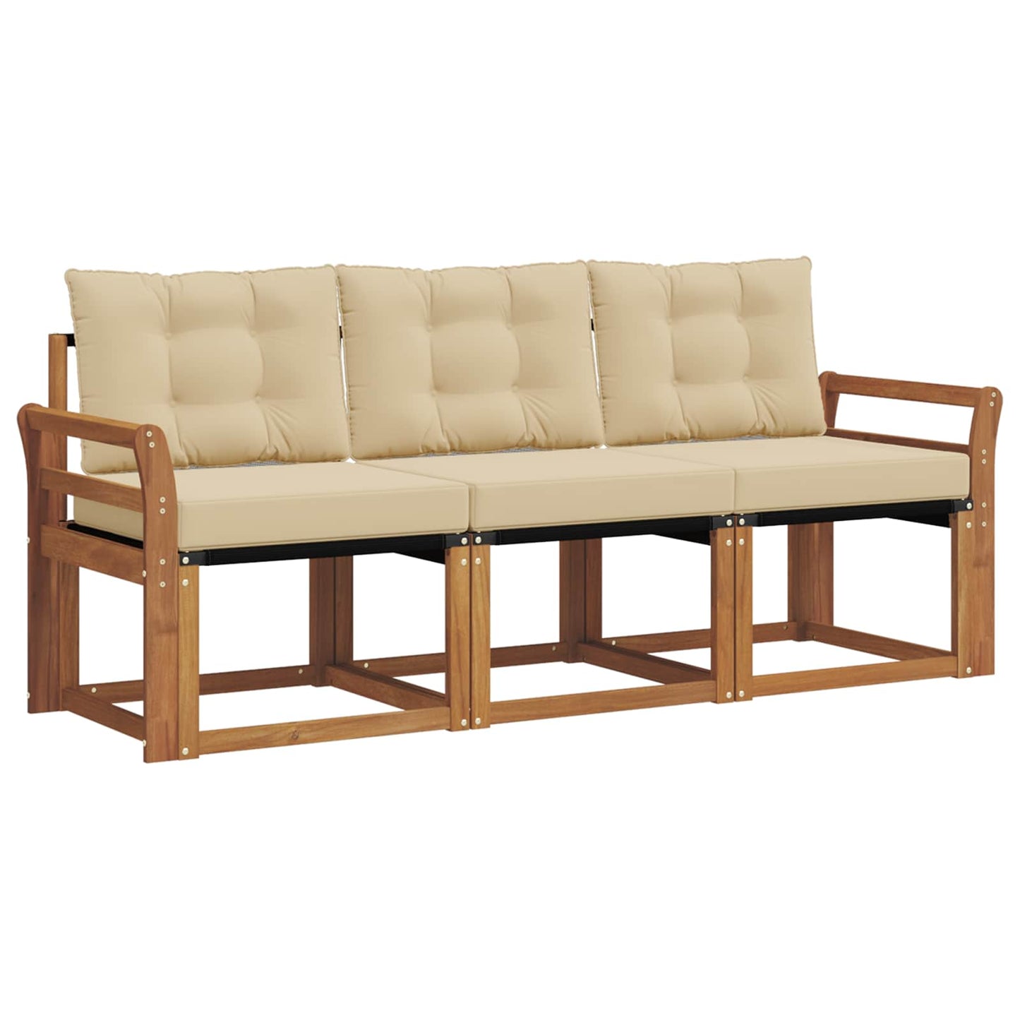 Buiten bankenset met kussen 3 pcs Natuurlijk en Beige is nu te koop bij PeponiXL, paradijselijk wonen!