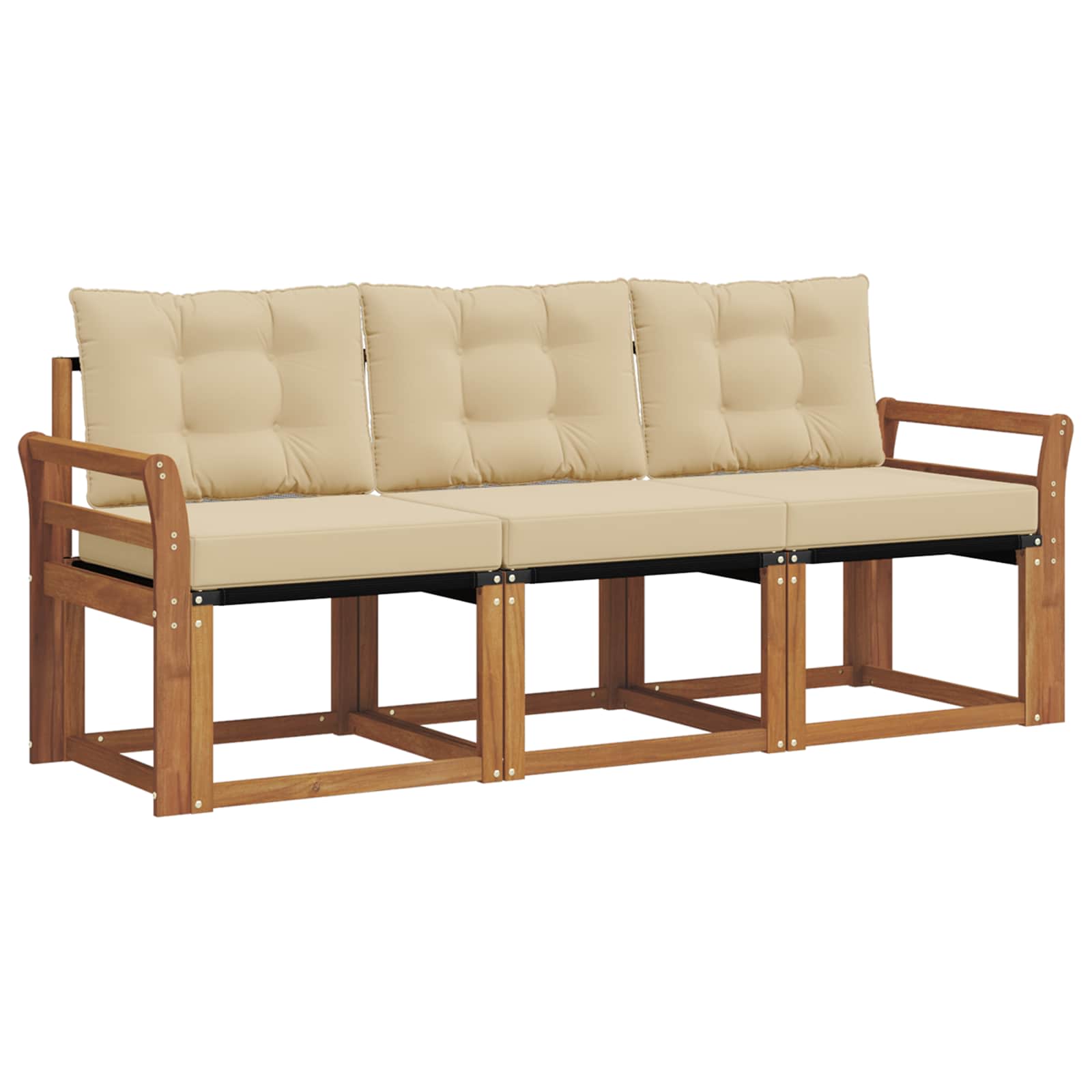 Buiten bankenset met kussen 3 pcs Natuurlijk en Beige is nu te koop bij PeponiXL, paradijselijk wonen!