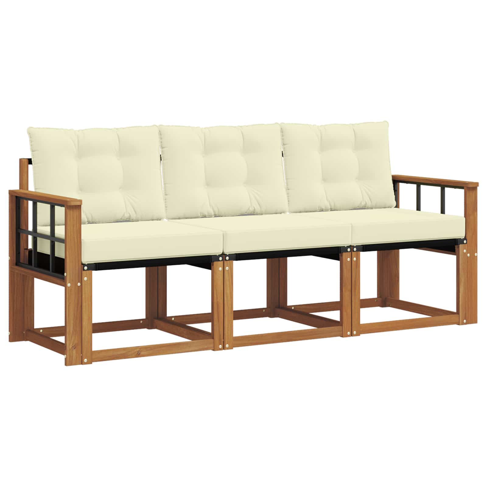 Buiten bankenset met kussen 3 pcs Natuurlijk en Crème is nu te koop bij PeponiXL, paradijselijk wonen!