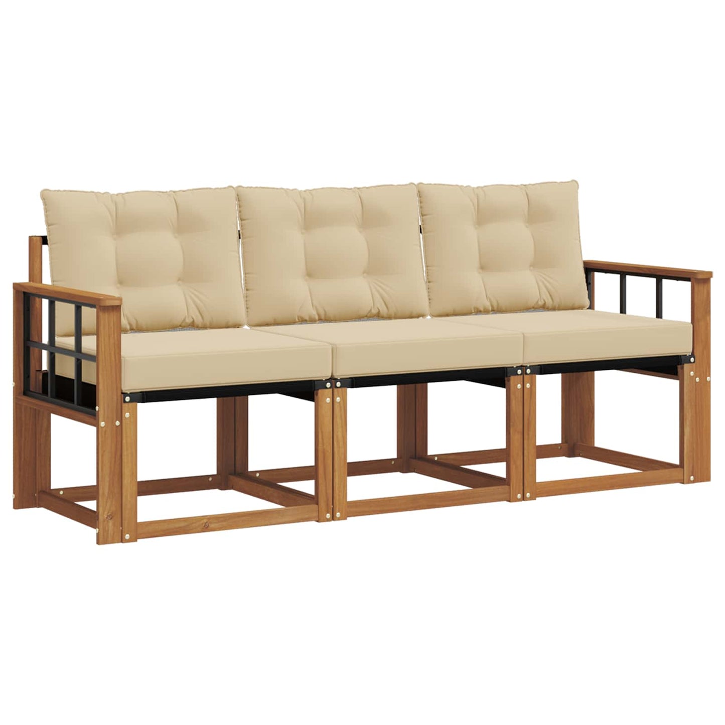 Buiten bankenset met kussen 3 pcs Natuurlijk en Beige is nu te koop bij PeponiXL, paradijselijk wonen!