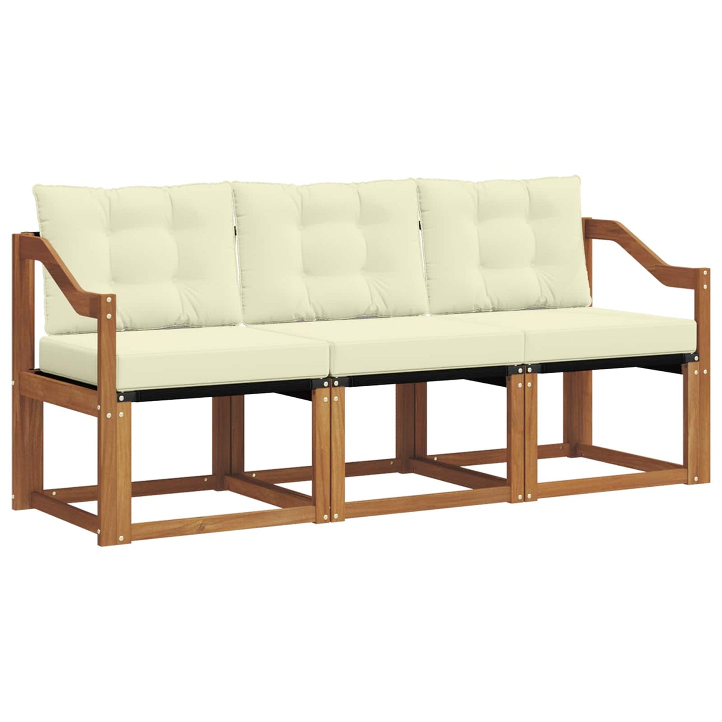 Buiten bankenset met kussen 3 pcs Natuurlijk en Crème is nu te koop bij PeponiXL, paradijselijk wonen!