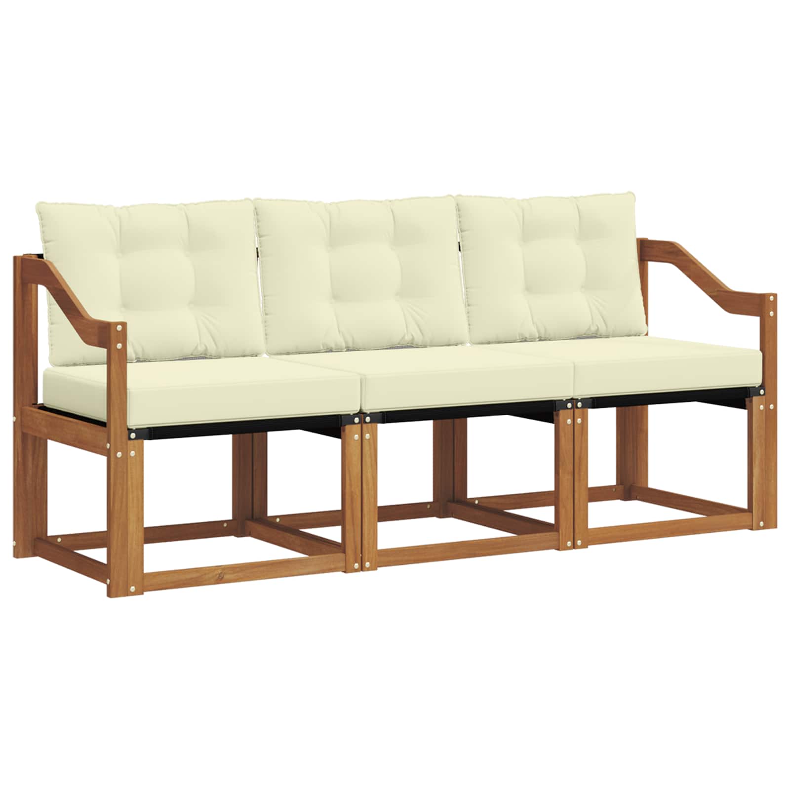 Buiten bankenset met kussen 3 pcs Natuurlijk en Crème is nu te koop bij PeponiXL, paradijselijk wonen!