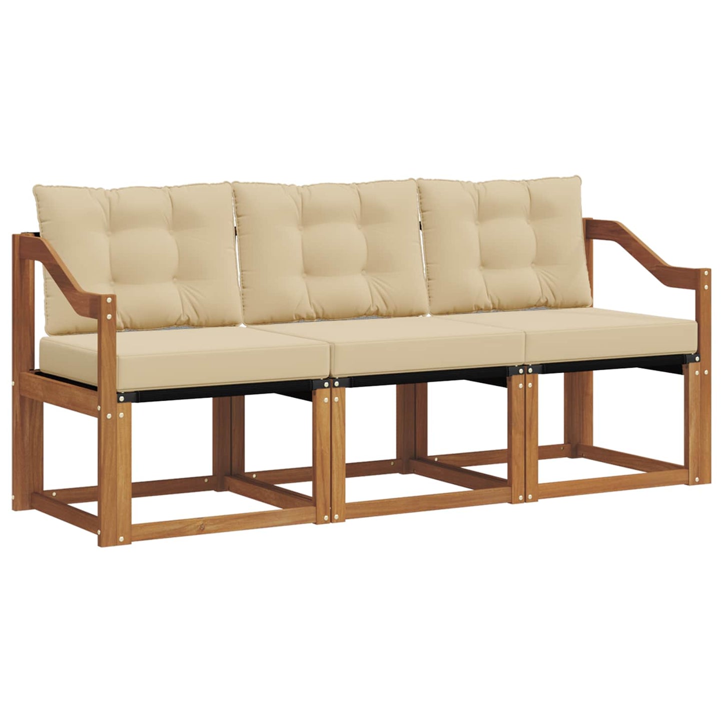Buiten bankenset met kussen 3 pcs Natuurlijk en Beige is nu te koop bij PeponiXL, paradijselijk wonen!