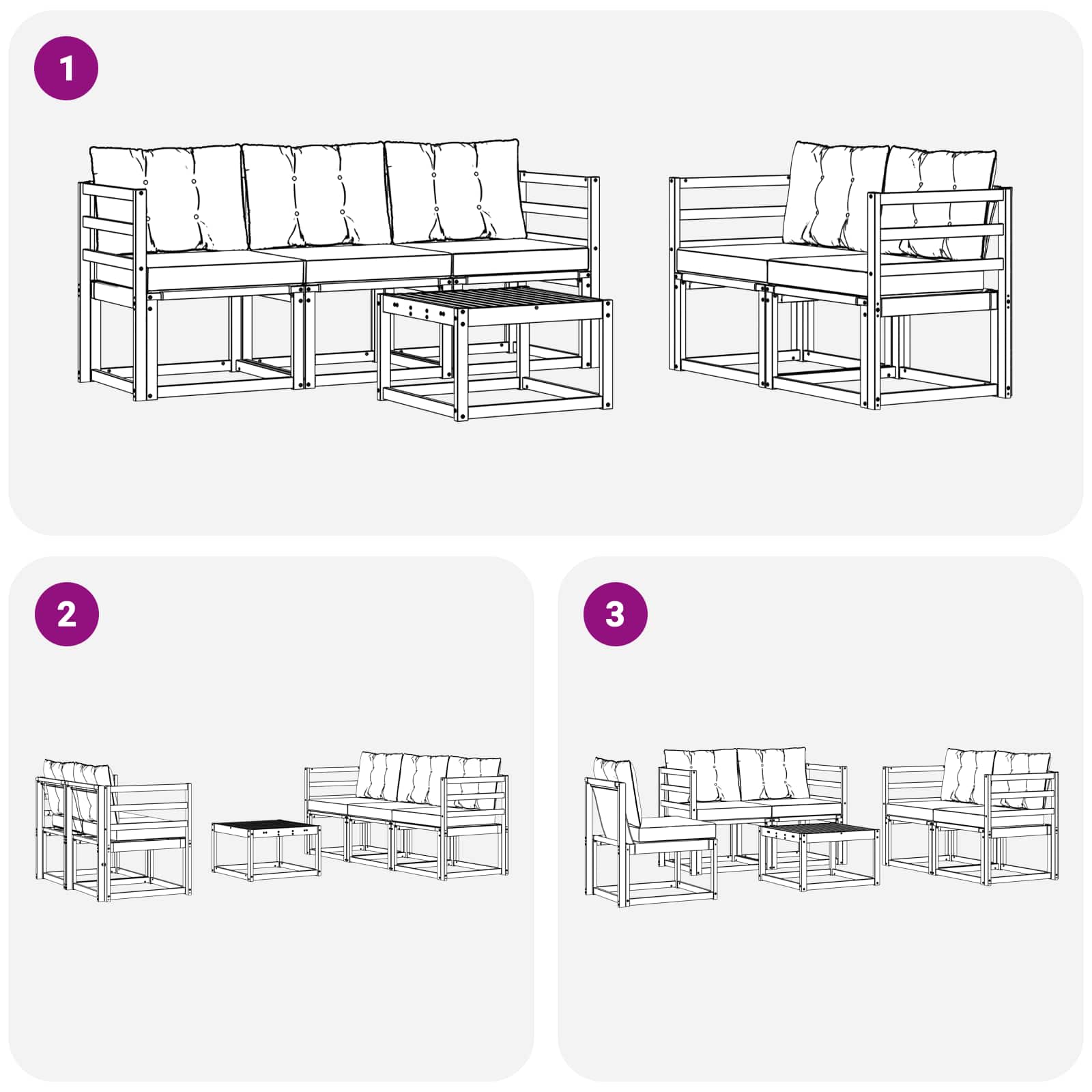 Buiten bankenset met kussen 6 pcs Natuurlijk en Beige is nu te koop bij PeponiXL, paradijselijk wonen!