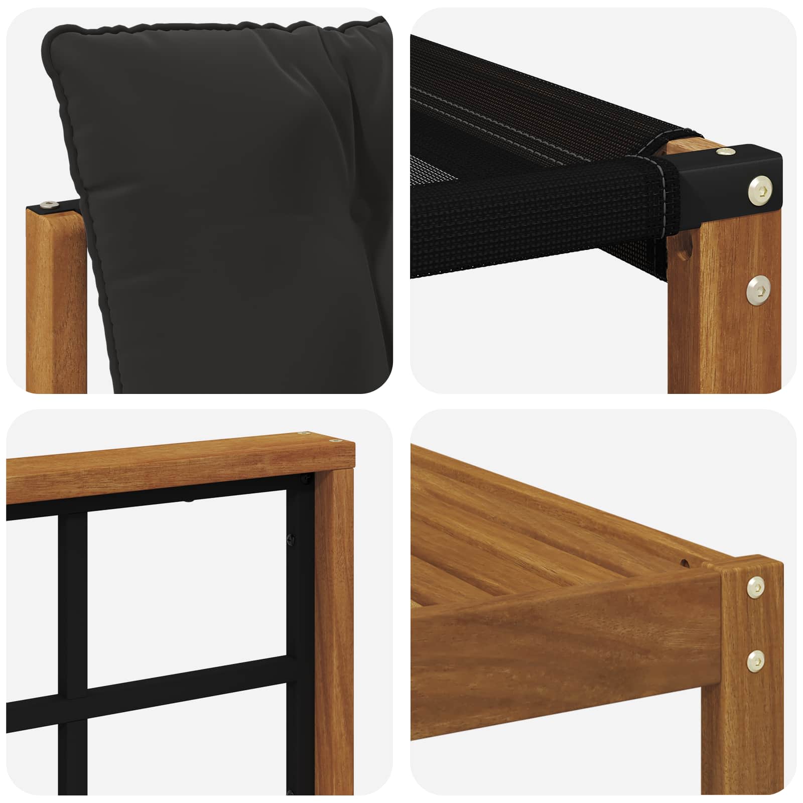 Buiten bankenset met kussen 6 pcs Natuurlijk en Zwart is nu te koop bij PeponiXL, paradijselijk wonen!