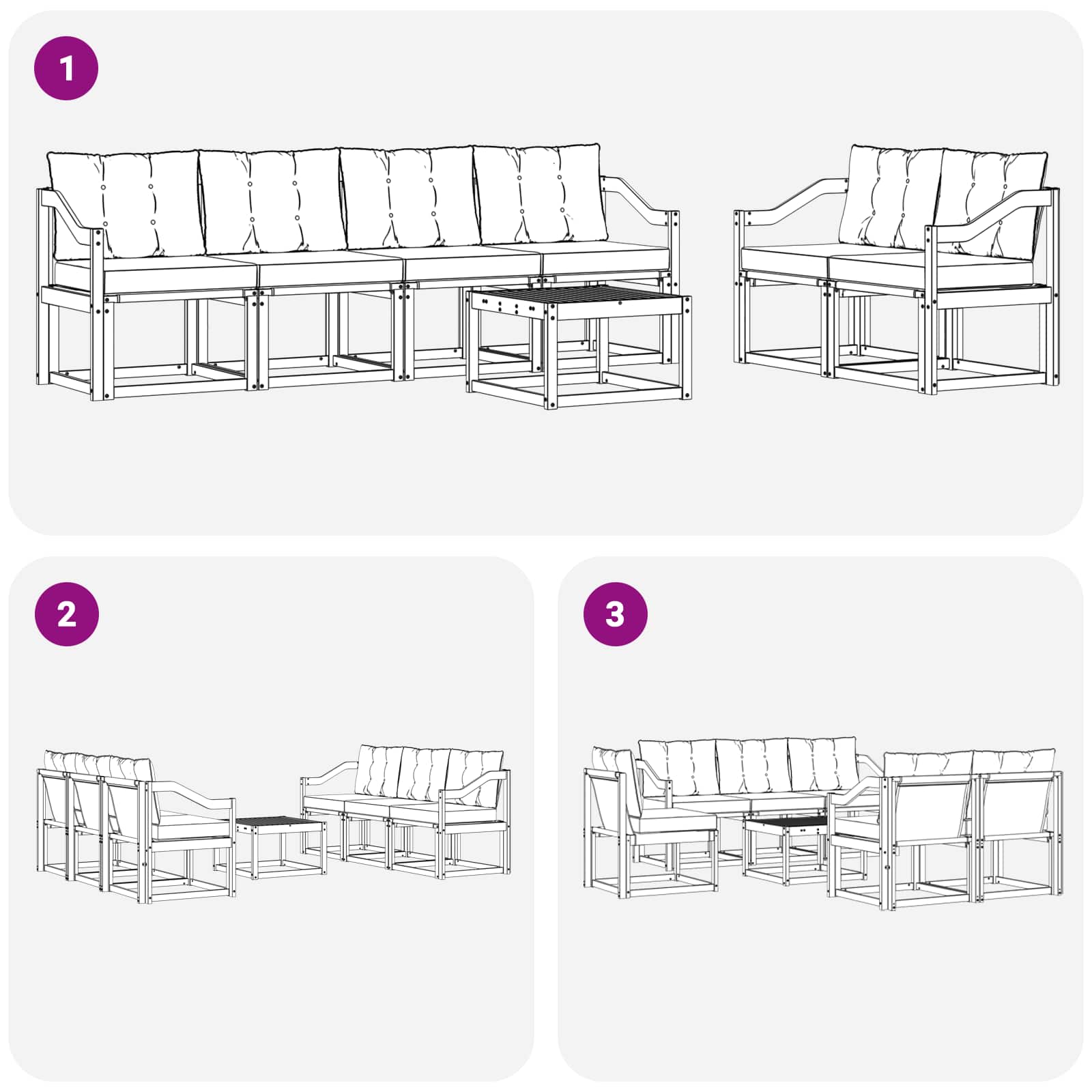 Buiten bankenset met kussen 7 pcs Natuurlijk en Beige is nu te koop bij PeponiXL, paradijselijk wonen!