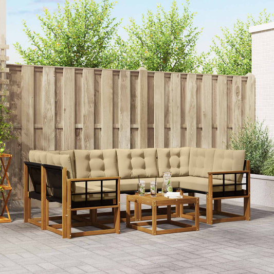 Buiten bankenset met kussen 7 pcs Natuurlijk en Beige is nu te koop bij PeponiXL, paradijselijk wonen!