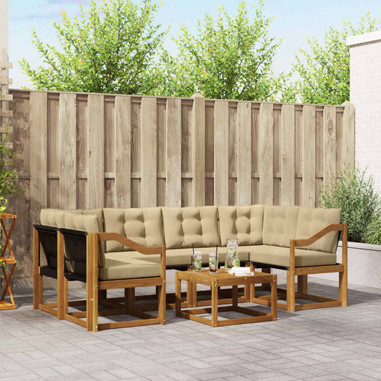 Buiten bankenset met kussen 7 pcs Natuurlijk en Beige is nu te koop bij PeponiXL, paradijselijk wonen!