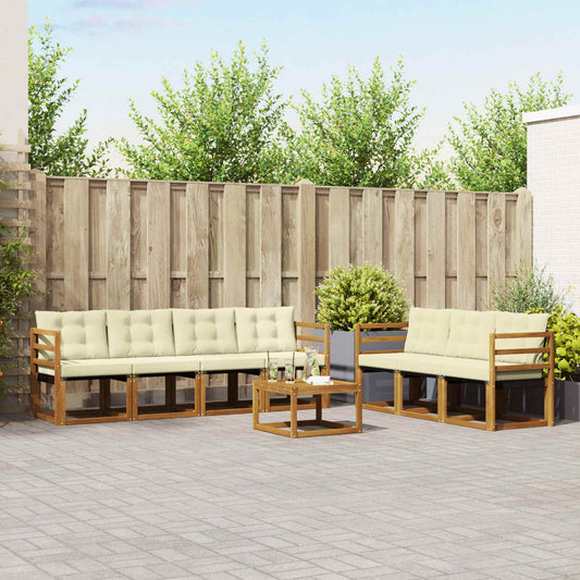 Buiten bankenset met kussen 8 pcs Natuurlijk en Crème is nu te koop bij PeponiXL, paradijselijk wonen!